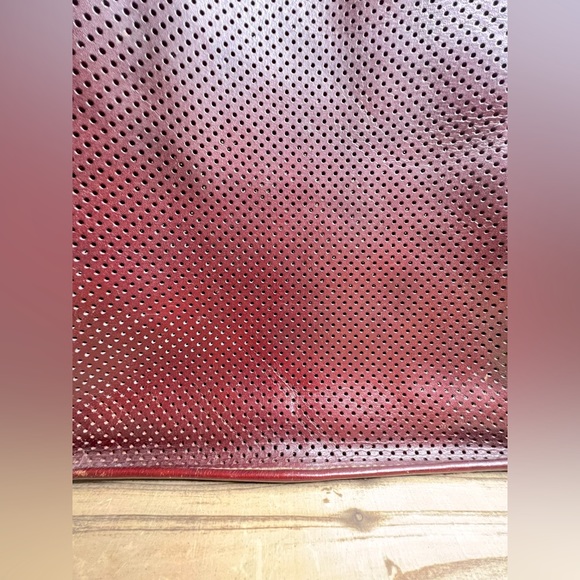 Marley Hodgson Perforated Leather Tote Bag Brown Vintage - Picture 2 of 10